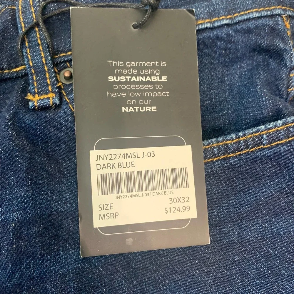 Jones New York‎ Mens Jeans 30X32 Blue Dark Wash Denim Straight Pockets Skater